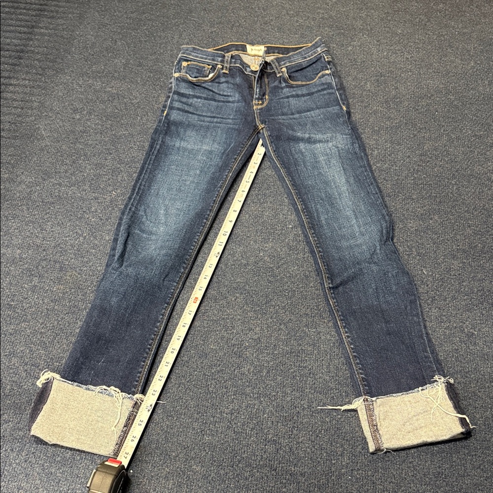 Hudson Jeans Dark Blue Cuffed Cropped Denim